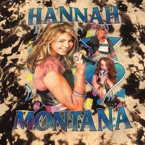 Vintage bleached tie dyed Hannah Montana T-shirt